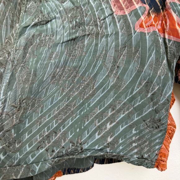 Kusnadi Top Womens Long Sleeve Button Up Fish Art Lagenlook Colorblock Handmade - Picture 11 of 12